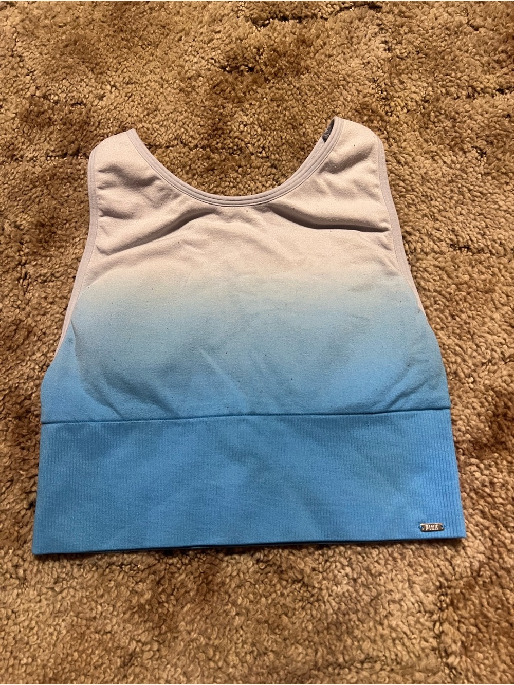 PINK Victoria's Secret Blue-to-White Ombre Cropped Tank